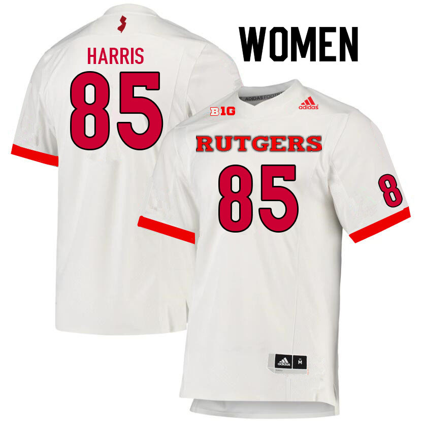 Women #85 Taj Harris Rutgers Scarlet Knights College Football Jerseys Sale-White - Click Image to Close